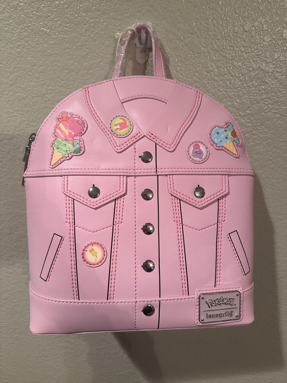NWT Loungefly Pokemon Ice Cream Denim Jacket Mini Backpack Purse Bag